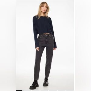 Dynamite Claudia Mom Black Denim Jeans Sz 000 or 23